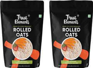 True Elements Rolled Oats, High Fibre, 100% Wholegrain Breakfast, Gluten free for Weight Loss Pouch