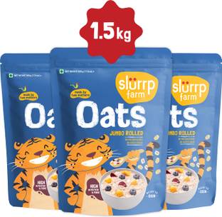 Slurrp Farm Rolled Oats, 100% Natural Wholegrain Rolled Oats for Kids Pouch