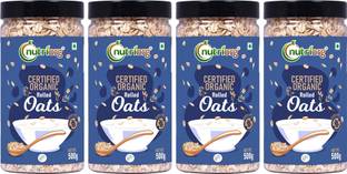 Nutriorg Certified Organic Rolled Oats | Gluten-Free | Ideal for Weight Loss & Breakfast Plastic Bottle