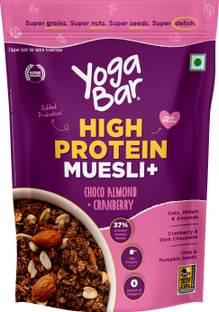Yogabar High Protein Oats | 20g Protein | Choco Almond Oatmeal |Breakfast cereal Pouch