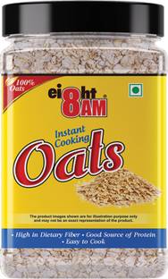 8AM Instant Plain Oats Healthy, Tasty & Nutritious Snack Jar