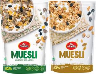 shanti's Diet Muesli Millets & Seeds Breakfast Cereals High Protein Fibre Gym Muesli Pouch