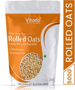 Vihado Rolled Oats, High Protein & Fibre, Ready to Cook Breakfast, 100% Wholegrain Pouch