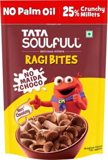 Tata Soulfull Ragi Bites No Maida Choco, 7 Grains, Rich in Calcium & Protein, Breakfast Cereal Pouch