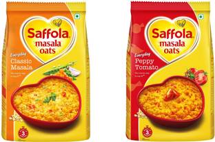 Saffola Classic Masala & Peppy Tomato oats combo 500 Gm each Pouch