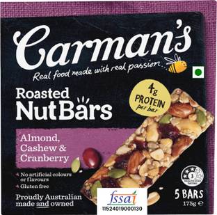 Carman's Bar Nut Almond, Cashew & Cranberry 175g Box