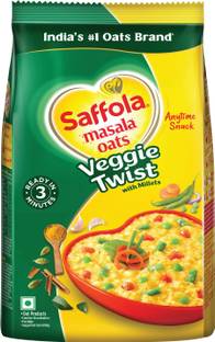 Saffola Masala Oats|Veggie Twist |Anytime Snack |Ready in 3 mins |No added preservatives Pouch