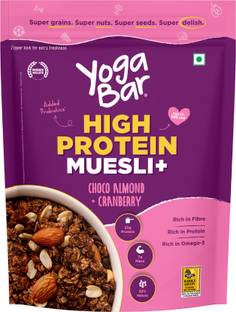 Yogabar High Protein Muesli 1kg Jar, Choco Almond & Cranberry with Probiotics & Omega-3 Jar