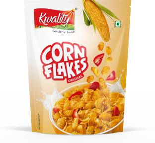 Kwality Corn Flakes Original, 99% Fat-Free, Vitamins, Iron & Proteins, Breakfast cereals Pouch