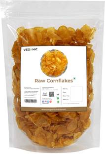 Veganic by Veganic Raw Cornflakes | Breakfast Cereal /Maize Poha | Ready to Fry Corn Flakes | Healthy Poha Chivda Snacks Pouch