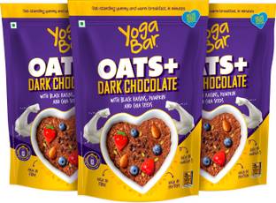 Yogabar Oats 3kg (1kg x 3), Dark Chocolate Oatmeal, Breakfast Cereal Pouch
