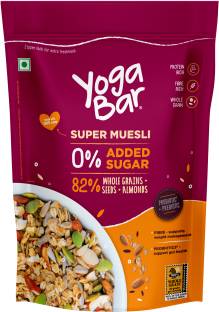 Yogabar Muesli 400g No Added Sugar|Breakfast Cereal with Probiotics & Prebiotics Pouch
