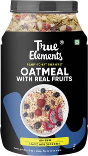 True Elements Whole Oatmeal with Chia & Real Whole Fruits, High in Fibre and Protein, Ready to Eat Breakfast Plastic Bottle