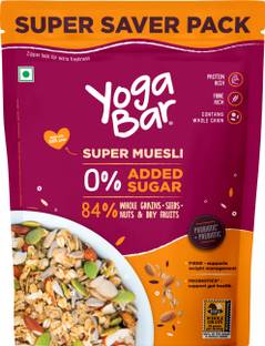Yogabar Muesli 700g, No Added Sugar with Probiotics & Prebiotics, Contains Seeds+Almonds Pouch