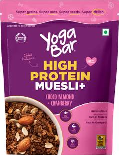 Yogabar High Protein Muesli, Choco Almond & Cranberry with Probiotics and Omega - 3 Pouch