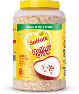 Saffola Rolled Oats, Soft & Creamy, Power of Protein, Iron & Fibre, Nutritious grain Jar