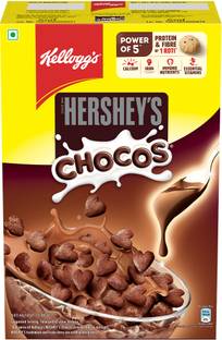 Kellogg's HERSHEYS Chocos with Protein & Fibre, Chocolaty Breakfast Cereal for Kids Box