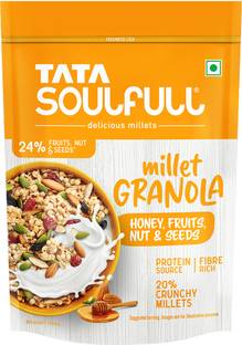 Tata Soulfull Millet Granola, Honey, Fruits, Nuts & Seeds, Source of Protein, Breakfast Cereal Pouch