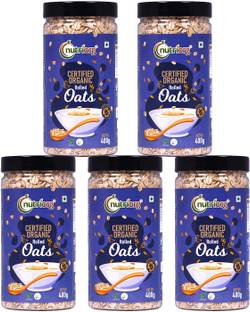 Nutriorg Certified Organic Rolled Oats, 100% Gluten Free, Ready to Cook Breakfast, High Protein Box