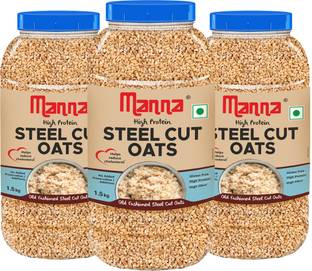 Manna Steel Cut Oats 4.5kg | Ready to Cook Breakfast Oats for Weight Loss | Wholegrain Jar