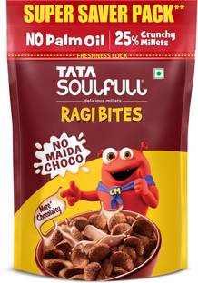 Tata Soulfull Ragi Bites No Maida Choco, 7 Grains, Rich in Calcium & Protein, Breakfast Cereal Pouch