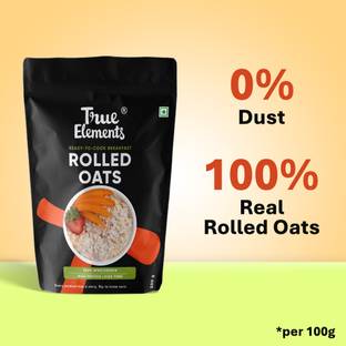 True Elements Rolled , 100% Wholegrain, High Protein Breakfast oats for weight loss Pouch