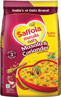 Saffola Masala Oats |Masala Coriander|Anytime Snack |Ready in 3 mins |Millets Goodness Pouch