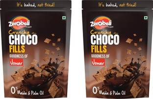 Zerobeli Crunchy Choco Fills Fiber Rich Snack | Goodness of Jowar, Whole Wheat & Rice | Pouch