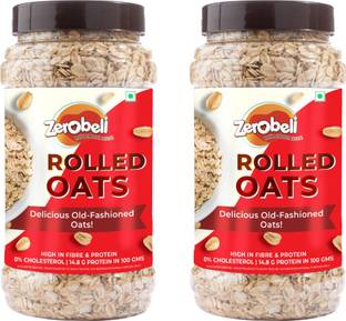 Zerobeli High Fiber Rolled Oats | Source of Protein, Gluten Free | Helps Curb Cravings Plastic Bottle