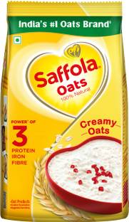 Saffola Rolled Oats, Delicious Creamy Oats, High Protein & Fibre, Healthy Cereal Pouch