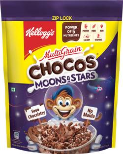 Kellogg's Multigrain Chocos Moons & Stars | High Calcium, Protein, Fibre | Kids Breakfast Pouch