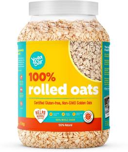 Yogabar by Yogabar 100% Rolled Oats 1kg Jar|Premium Golden Oats|Gluten Free|No Added Sugar Jar