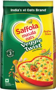 Saffola Masala Oats,Veggie Twist |Anytime Snack |Ready in 3 mins |No added preservatives Pouch
