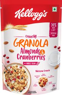 Kellogg's Granola Muesli Almonds & Cranberries ;Baked Multigrain Cereal Healthy Breakfast Pouch