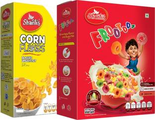 shanti's Frootooz Loops & Corn Flakes Cereal Ready to Eat Children Healthy Foods Box