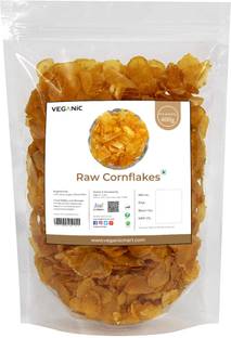 Veganic Raw Cornflakes | Breakfast Cereal /Maize Poha | Ready to Fry Corn Flakes | Healthy Poha Chivda Snacks Pouch