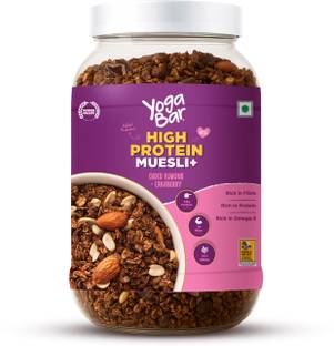 Yogabar High Protein Muesli 1kg Jar, Choco Almond & Cranberry with Probiotics & Omega-3 Jar
