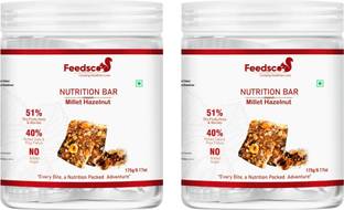 Feedsco Millet Nutri Bar Hazelnut- Wholegrains and nuts | Energy Bar (Each Pack 175g) Jar