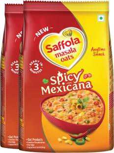 Saffola Masala Oats Spicy Mexican, Healthy & Tasty, Anytime Snack, Pouch