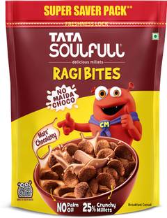 Tata Soulfull Ragi Bites No Maida Choco, 7 Grains, Rich in Calcium & Protein, Breakfast Cereal Pouch