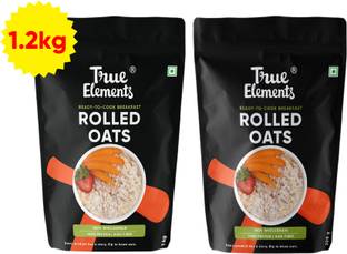 True Elements 100% Rolled Oats,high protein & fibre,weight loss & gluten free (1000 + 200 g) Pouch