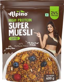 ALPINO High Protein Super Muesli Cold Coffee 24% Protein Pouch