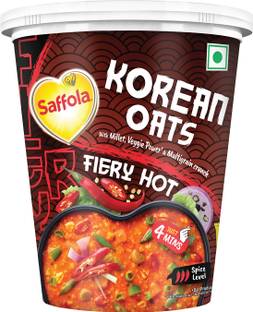 Saffola Korean Cuppa Oats, Fiery Hot, with chilli dressing sachet, Ready in 4 mins Cup