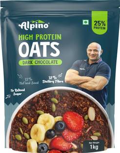 ALPINO 25% High Protein Oats Dark Chocolate 1kg – Rolled Oats, Protein Oats Pouch