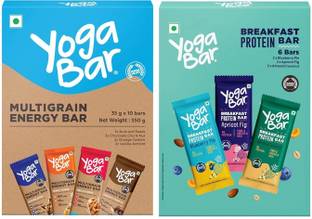 Yogabar by Yogabar Protein Bars Assorted Pack of 12, Energy Variety Pack + Breakfast Variety Pack Box