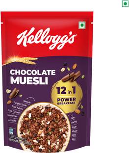 Kellogg's Chocolate Muesli | 12-in-1 Power Breakfast | Multigrain Breakfast Cereal Pouch