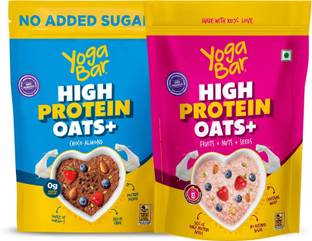 Yogabar Protien Oats Combo| Fruit Nut & Seeds| Choco Almond| 1.7kg| 23g High Protien Pouch