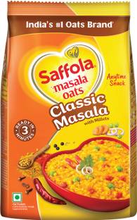 Saffola Masala Oats, Classic Masala Anytime Snack Ready in 3 mins No added preservatives Pouch