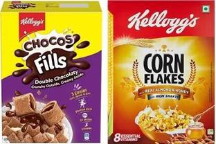 Kellogg's by KELLOGGS CHOCOS FILLS CORN FLAKES & REAL ALMOND N HONEY Box