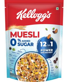 Kellogg's Muesli 0% Added Sugar | 12-in-1 Power Breakfast | India's No. 1 Muesli Pouch